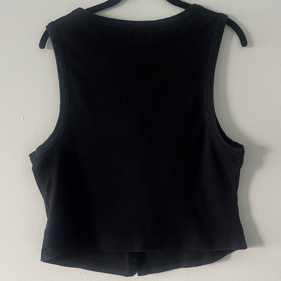 BDG Knit Button Down Tank Top Black Size XL - Picture 3 of 5